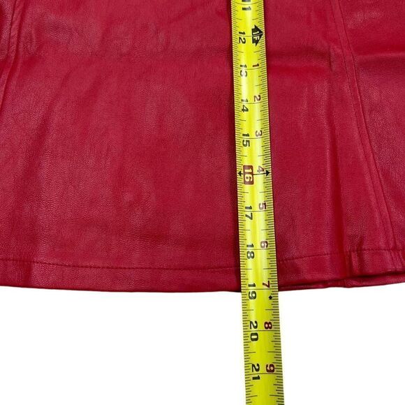 Santo by Paolo De Santo Skirt Women's XS Red Leather Zipper Back Skirt NWT - Picture 6 of 13